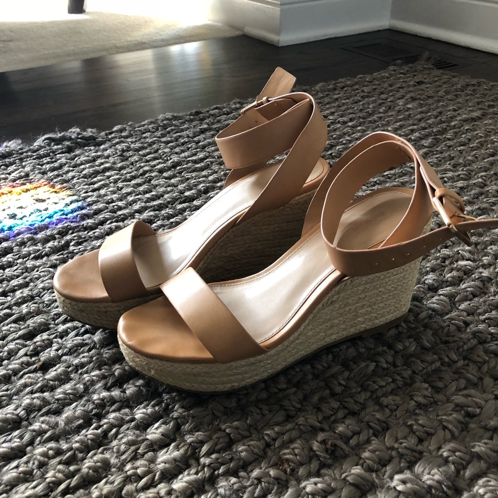 Strappy Nude Wedges